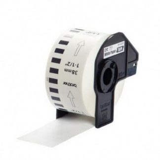 etichette adesive per etichettatrice brother dk 22225 dk tape da 38 mm rotolo 3048 metri compatibile nero su bianco