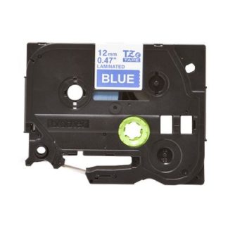 nastro per etichettatrice brother tze 535 tze tape laminato da 12 mm rotolo 8 metri compatibile bianco su blu