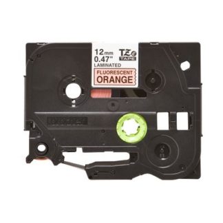 nastro per etichettatrice brother tze b31 tze tape laminato da 15 mm rotolo 5 metri compatibile nero su arancione fluorescente