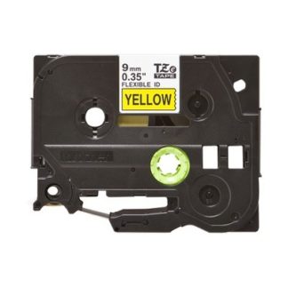 nastro per etichettatrice brother tze fx621 tze tape flessibile da 9 mm rotolo 8 metri compatibile nero su giallo