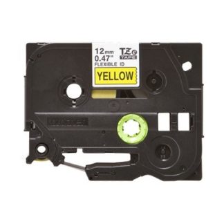 nastro per etichettatrice brother tze fx631 tze tape flessibile da 12 mm rotolo 8 metri compatibile nero su giallo