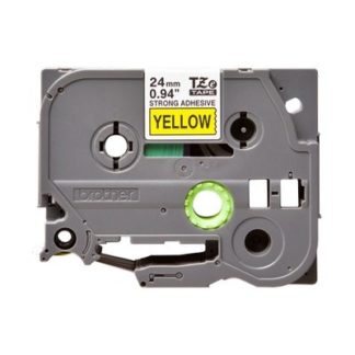 nastro per etichettatrice brother tze s651 tze tape strong adhesive da 24 mm rotolo 8 metri compatibile nero su giallo