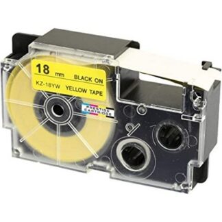nastro per etichettatrice casio xr 18yw da 12 mm compatibile nero su giallo